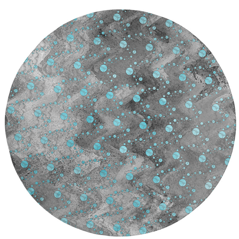 Tapis noir de planètes et d’étoiles monochrome, Rectangle 2 pi x 3 pi