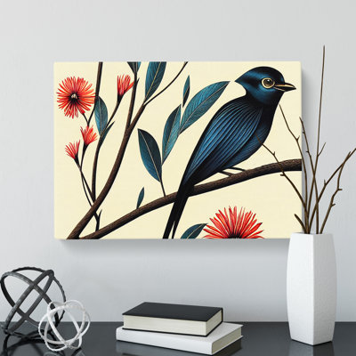 Bird Art Deco Style - Wrapped Canvas