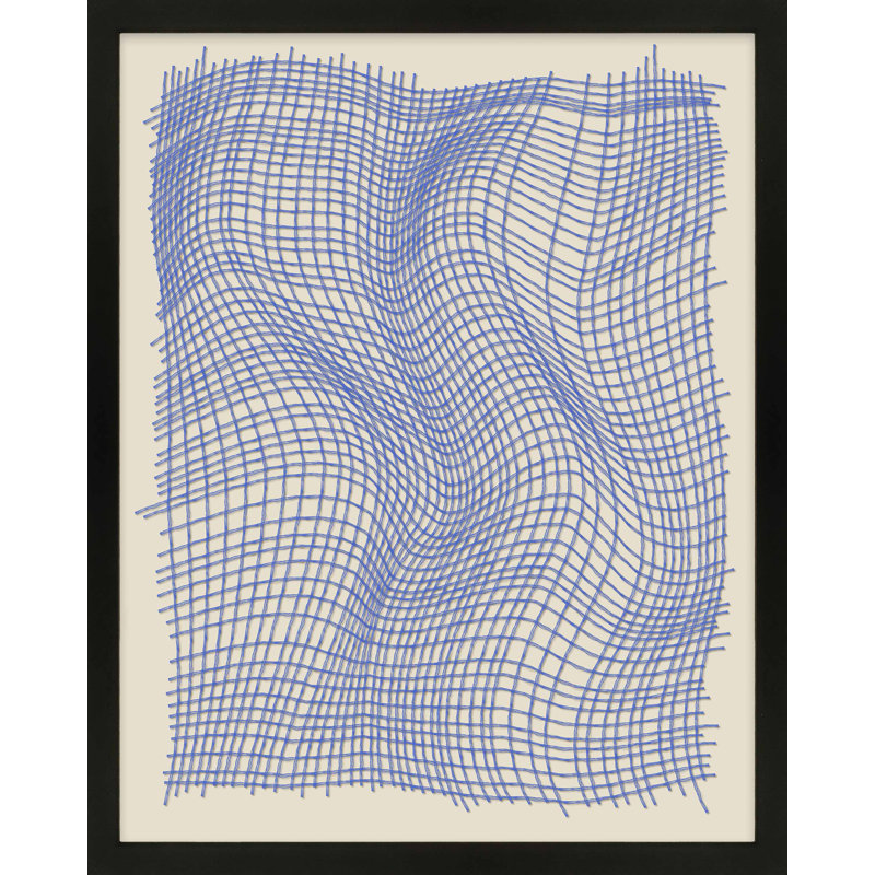 Nets 3 par Jacques Pilon - Art mural encadré, Papier avec cadre noir simple, H 25 po x l 20 po x P 1,25 po