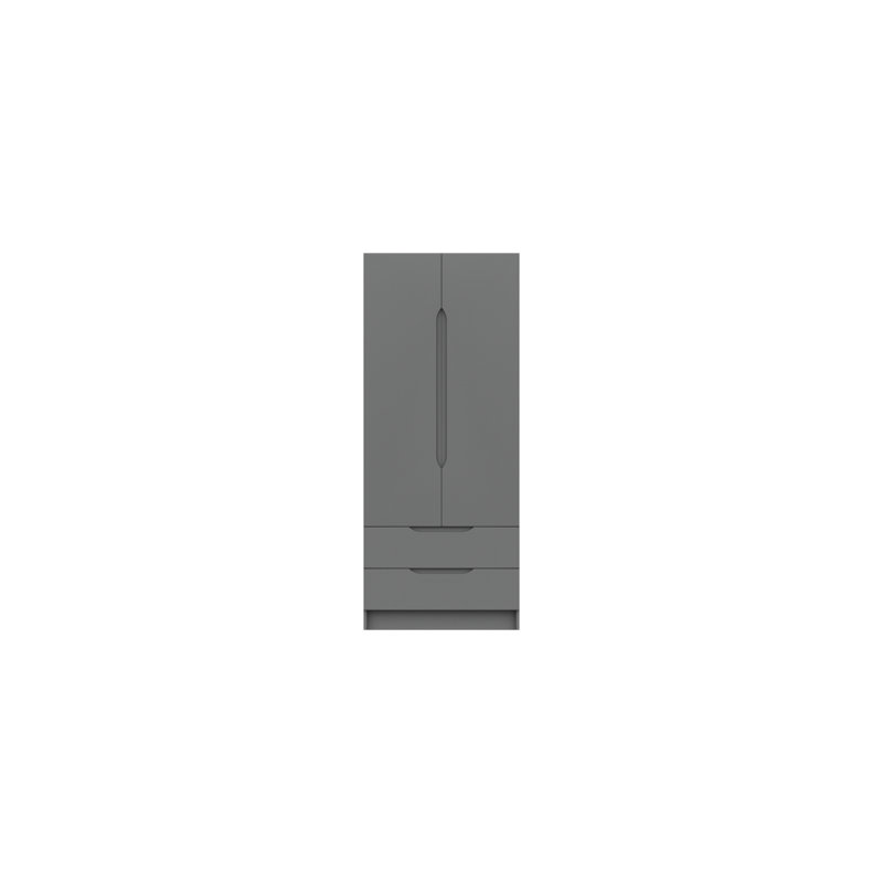 Alianys 2 Door Manufactured Wood Wardrobe, Dust Grey Gloss