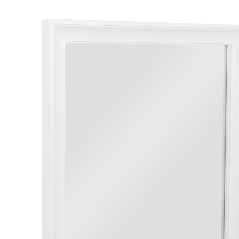 Anaheim Solid Wood Flat Wall Mirror, 30" x 22", White Paint