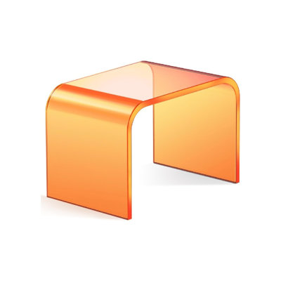 Marchepied en acrylique pour salle de bain, P 9 po x l 12,5 po x H 9,4 po, orange
