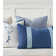 Monogram Appliqued Feather Linen Reversible Throw Pillow