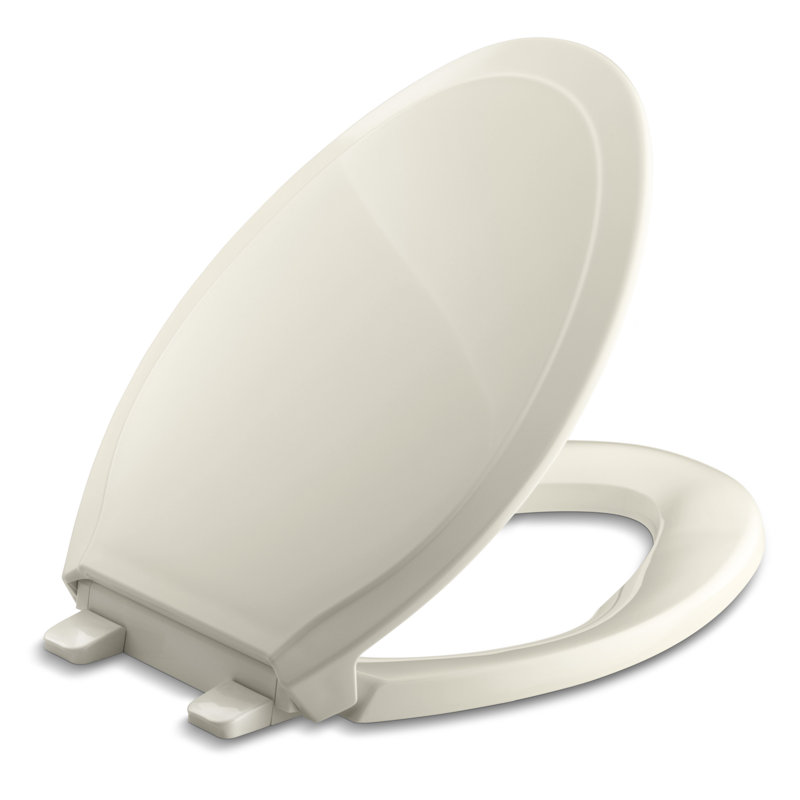 Rutledge Quiet-Close with Grip-Tightelongated Toilet Seat, Almond, Non Ready Latch