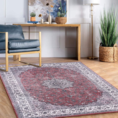 Floral Machine Printed Area Rug