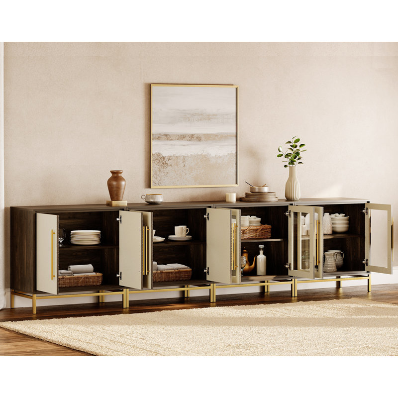 WAMPAT Modern Sideboard Buffet With 16" Deep Storage