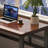 Nut-brown + Black L-Shaped Solid Wood desk-393274140