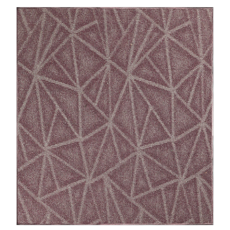 Tapis mauve à motif géométrique Dicus, Carré 12 pi