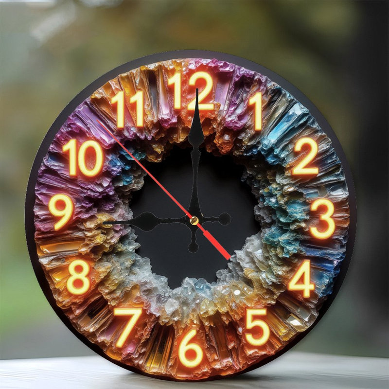 Horloge en cristal avec chiffres lumineux