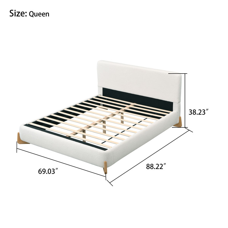 Lit plateforme tapissier moderne très grand - Aucun sommier nécessaire, Très grand