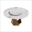 Table de salle à manger 59,05 po ronde en marbre avec base en fer bronze et 6 chaises de table, table tournante en pierre artificielle blanche 31,5 po