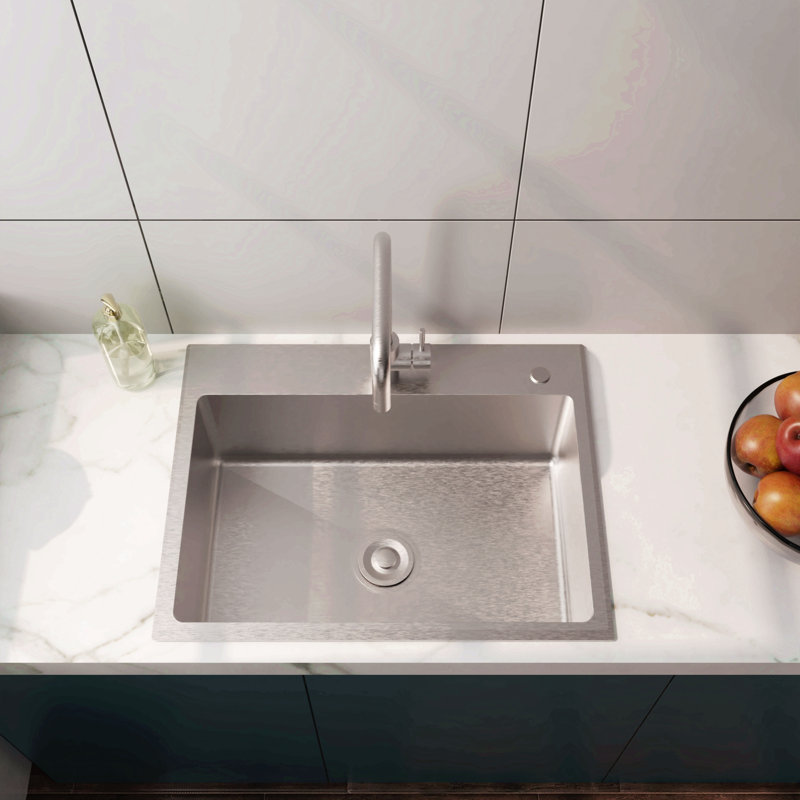 24In Stainless Steel Washing Sink W/ Faucet Hoses And Drain Head Only(Update)