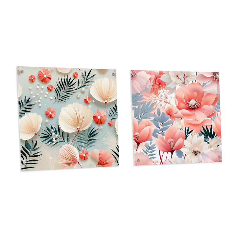 Ensemble de 2 décorations murales en acrylique bord de mer, H 16 po x l 33 po