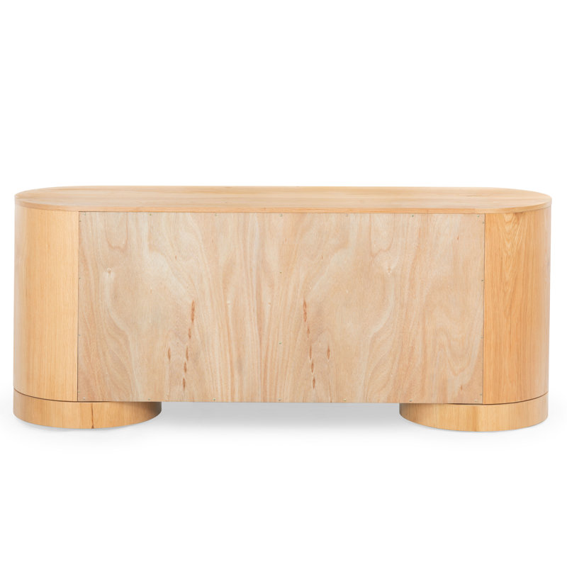 Jesbelina Oval 4 Door Wood Sideboard, Natural