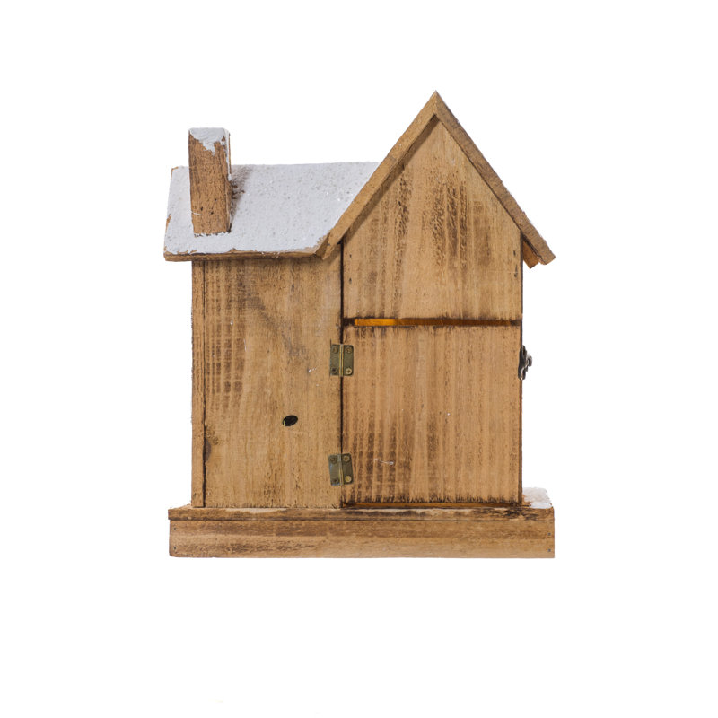 Maison à DEL scintillante Smokey / bois blanc classique