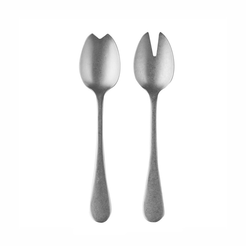 Natura Stainless Steel Salad Servers, Vintage Oro