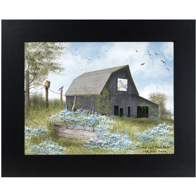 Bluebird Quilt Block Barn Framed Art Billy Jacobs