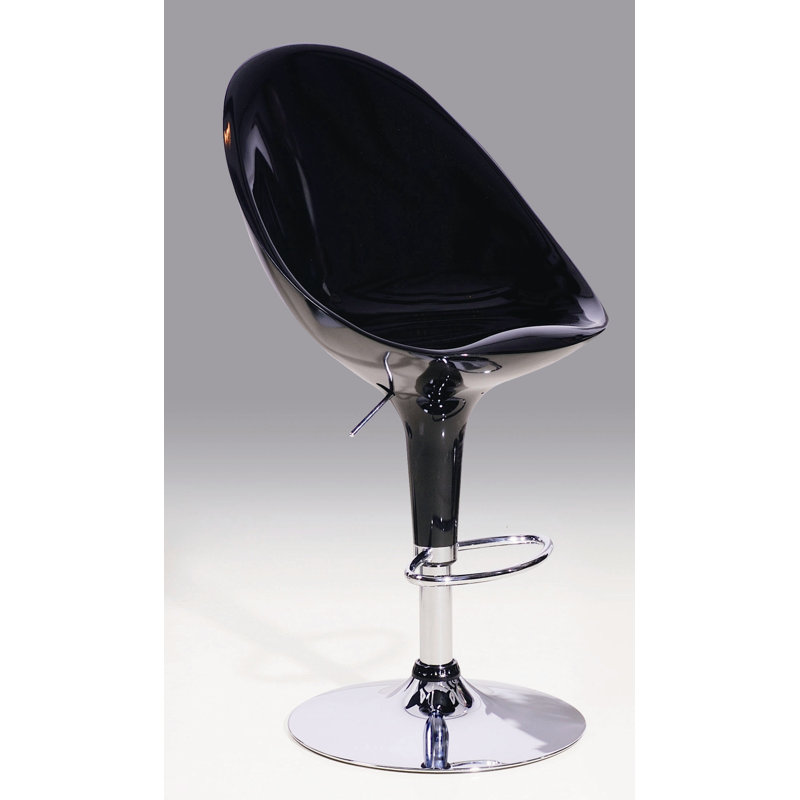 Hyland Swivel Adjustable Height Bar Stool, Chrome/Black