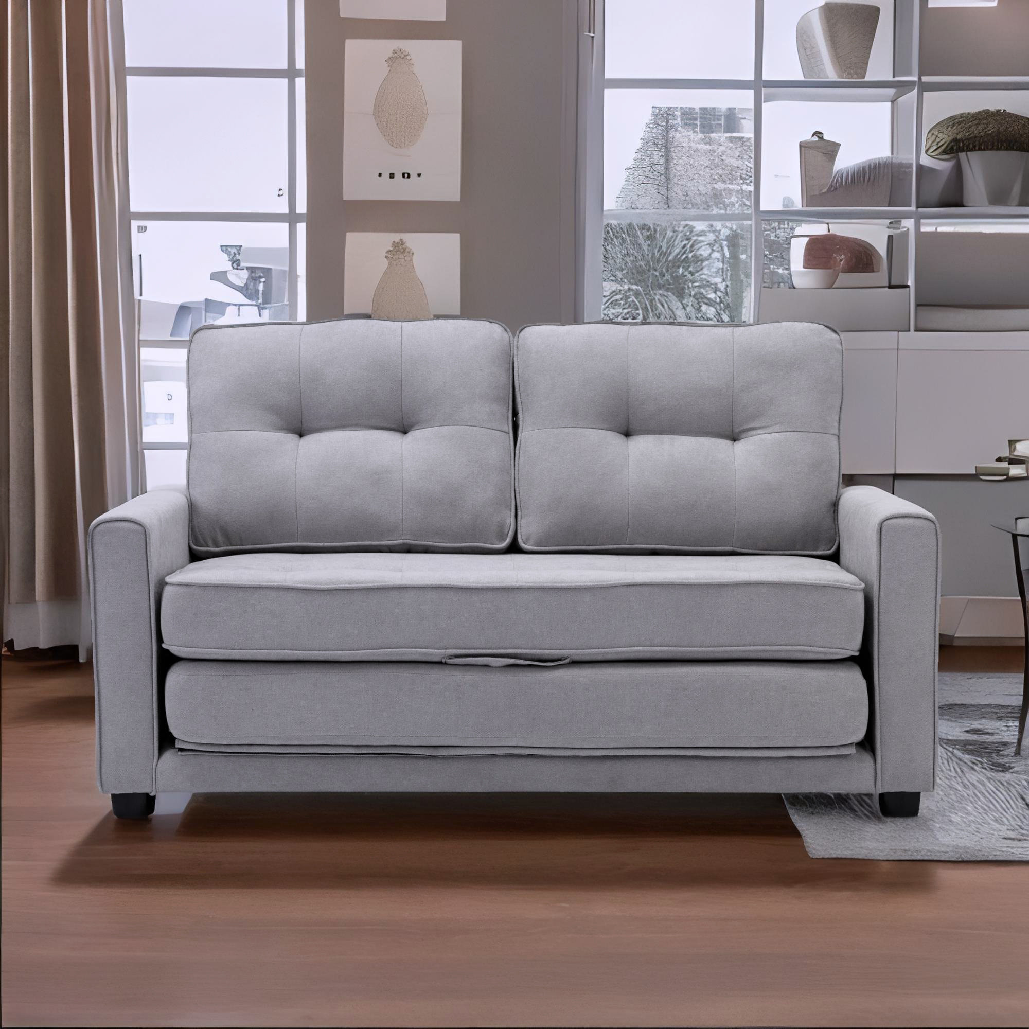 Latitude Run® 60'' Sleeper Sofa , Modern Upholstered PullOut Sofa Bed