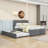 Wood Upholstered Platform Bed with Trundle and Headboard-45343382-45343384
