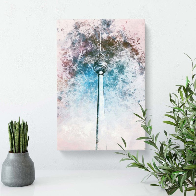 Alexanderplatz in Berlin in Abstract - Wrapped Canvas, 50cm H x 35cm W x 3cm D