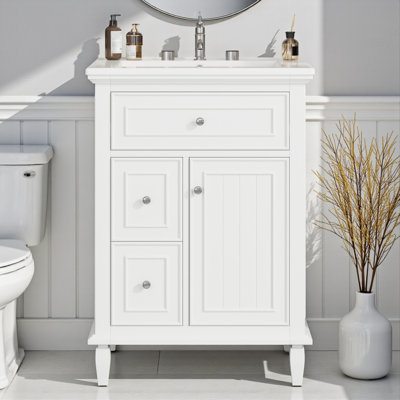 24" Single Bathroom Vanity Set With Ceramic Top
