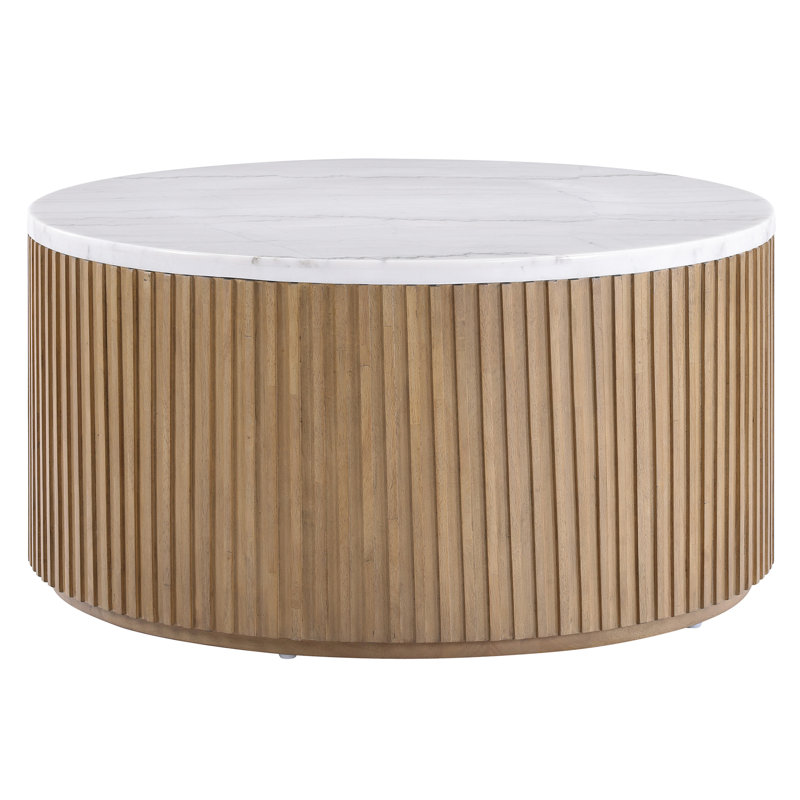 Table basse à roulettes Fiammetta, Plateau blanc / base brune