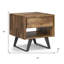 Table de bout carrée en métal doré 22 po-752248463