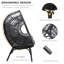 Fauteuil à œufs de patio avec coussin de couleur noire New Style
