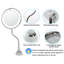 Miroir de maquillage 10X avec ventouse pour salle de bain à DEL 7 po