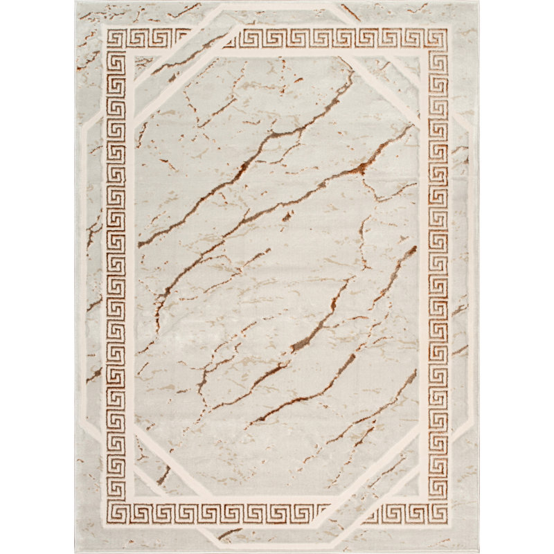 Monaco Series Abrstract Black/Gray/Ivory/Beige Area Rug, Rectangle 7'9" x 10'2"