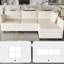 Canapé modulaire modulaire, coussin de dossier relaxable, chenille beige, 4, P 98,72 po x l 64,61 po H 32,74 po, poids de 183,77 lb avec option de rangement, confortable, profondeur, largeur, hauteur,-1666840159