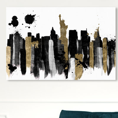 'Glamorous New York' - Wrapped Canvas Painting