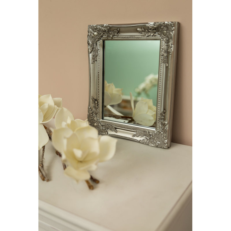 Ethelsville Wood Flat Wall Mirror, Silver
