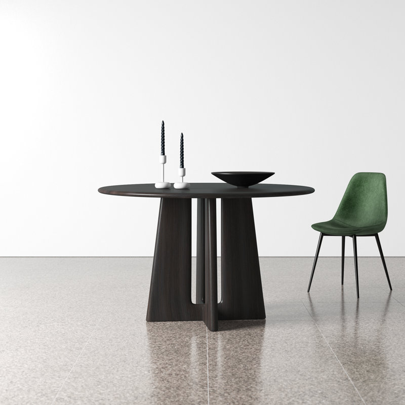 Kava Round Solid Wood Dining Table, Caviar
