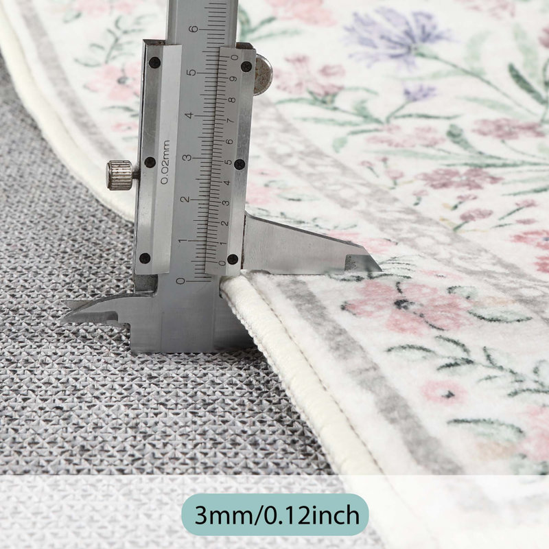 Washable Floral Area Rugs Boho Large Rugs Non-Slip for Bedroom Soft Rubber Backed Carpet, Rectangle 5' x 7'