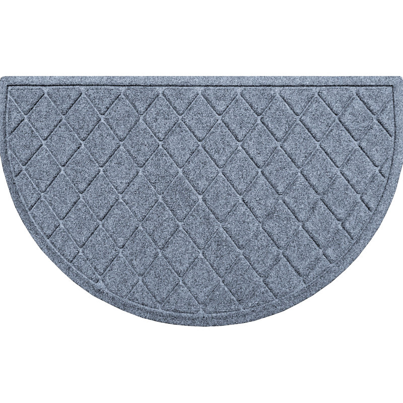 Paillasson WaterHog® Argyle, Pierre bleue, Demi-cercle 24 po x 39 po