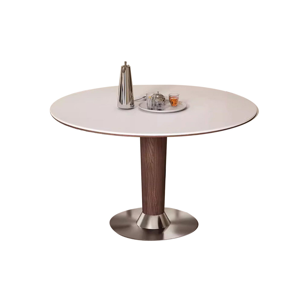 Orren Ellis White Round Sintered Stone Dining table - Wayfair Canada
