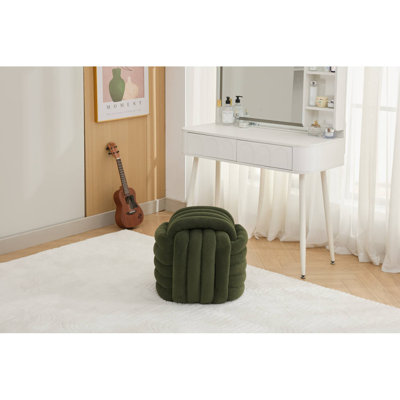 060-Chenille Tissu Repose-pieds Moderne Tabouret Maquillage Tabouret Repose-pieds, Siège Confortable Et Élégant