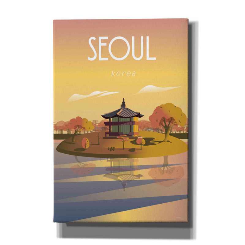 «Séoul» par Arctic Frame Studio, art mural sur toile, H 60 po x l 40po x P 1,5 po