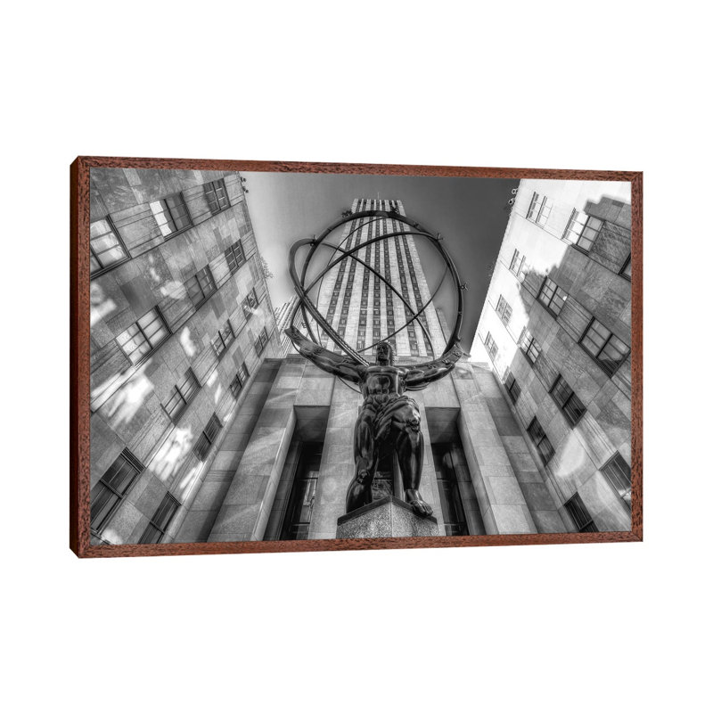 Atlas 1 Piece Wall Art on Canvas, 66.04 cm H x 45.72 cm W, Brown Framed