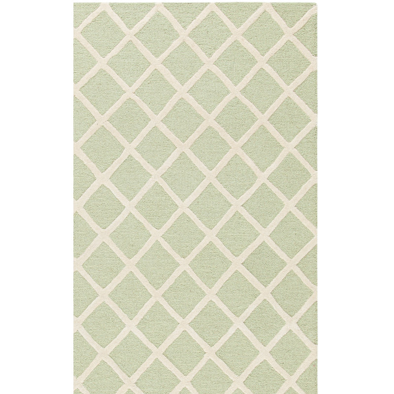Sanyla Hand Tufted Wool Geometric Rug, Rectangle 5' x 8'