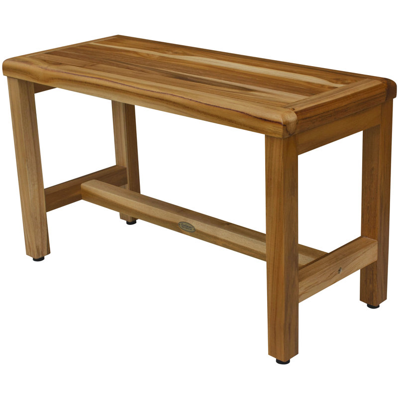 EcoDecors Eleganto 30" Teak Wood Shower Bench in EarthyTeak Finish