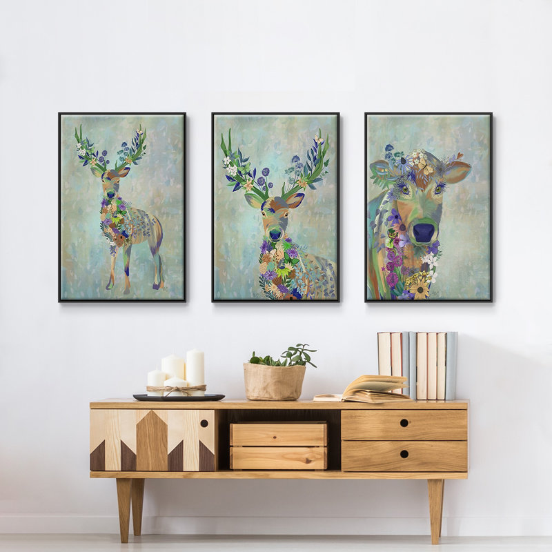 Fantastic Florals Cow, Noir, H 24 po x l 48 po x P 2 po