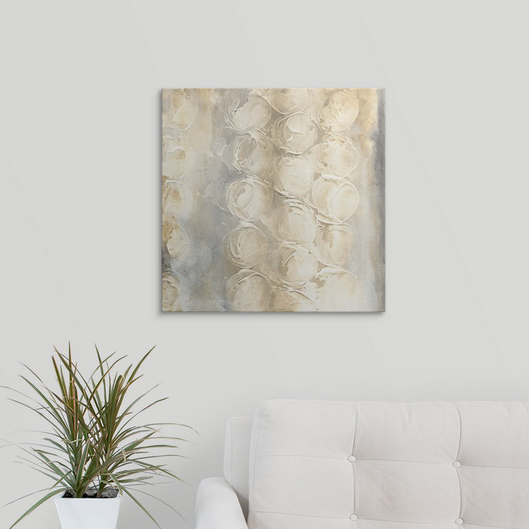 «Neutral Circles II» par Chris Paschke, reproduction d'art, H 20 po x l 20 po x P 1,5 po, Toile