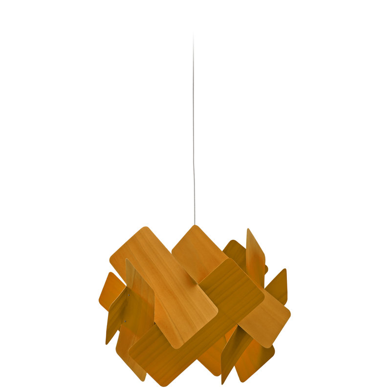 1 - Light Pendant, E26 Base, Yellow, Matte White
