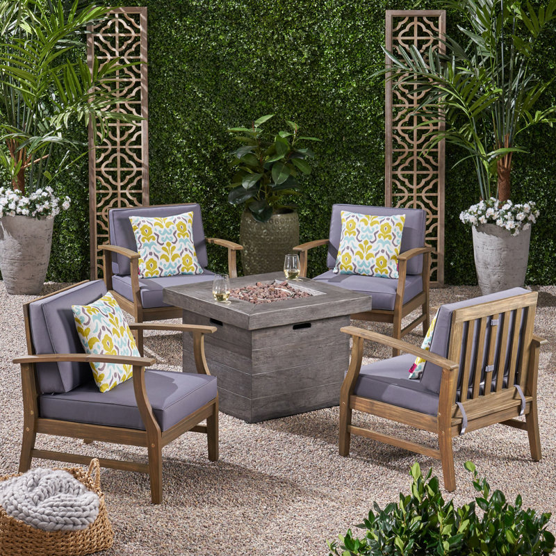 Cleghorn 4 - Person Patio Conversation Set with Cushions