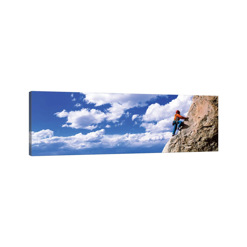 Rock Climbing Grand Teton National Park WY by Panoramic Images - Wrapped Canvas Panoramic Print