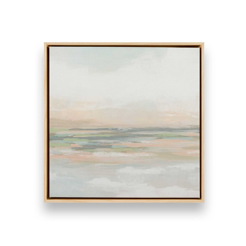 «Soft Breeze Over Fields II», reproduction sur toile dans un cadre, H 32,75 po x l 32,75 po, Érable américain