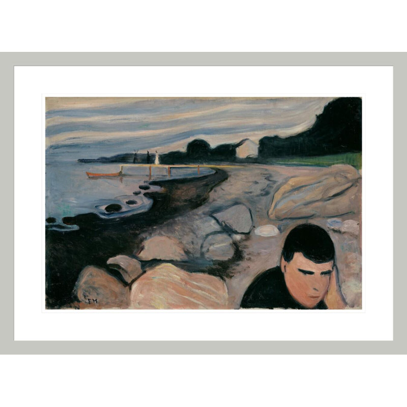 «Melancholy» par Edvard Munch - impression giclée encadrée, 21.92" H x 29.5" W